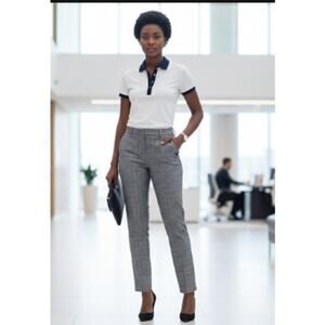 Banana Republic Gray Checkered Trousers | Women’s Size 8 | Classic Work Pants